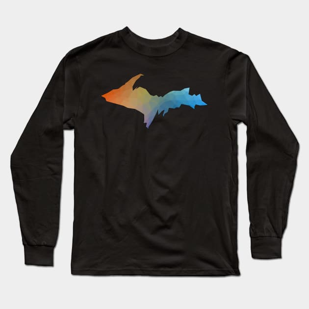 Low Poly U.P. Long Sleeve T-Shirt by Bruce Brotherton